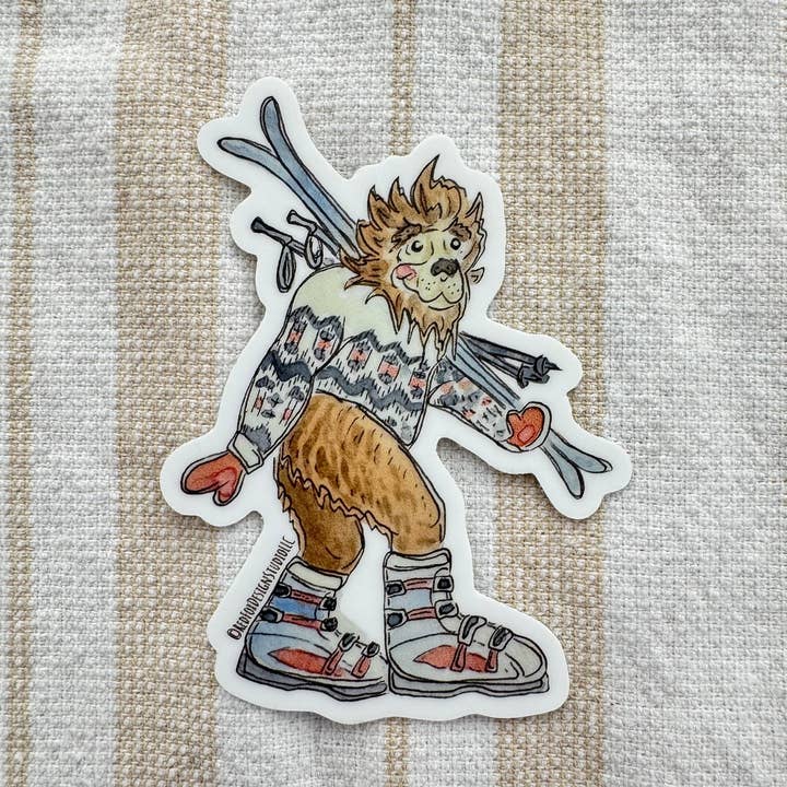 Ski Bigfoot-klistermærke for engroshandel hos Red Fox Design Studio