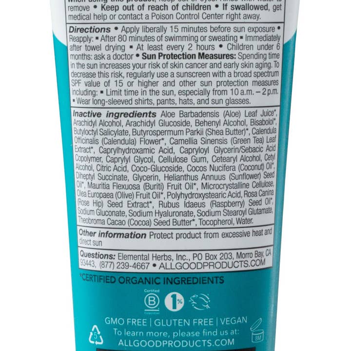 All Good Body Care - Wholesale Sunscreen - Sport Mineral Sunscreen Lotion w/ Organic Ingredients - 1oz
