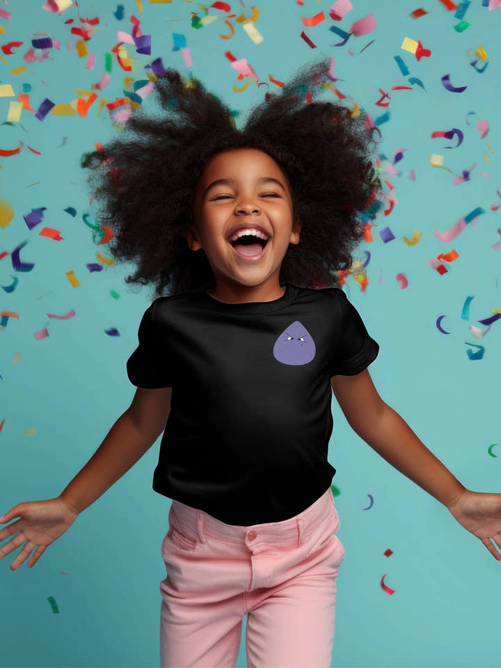 Children's Organic Cotton Character Tee - Black for wholesale by Moon Rascals