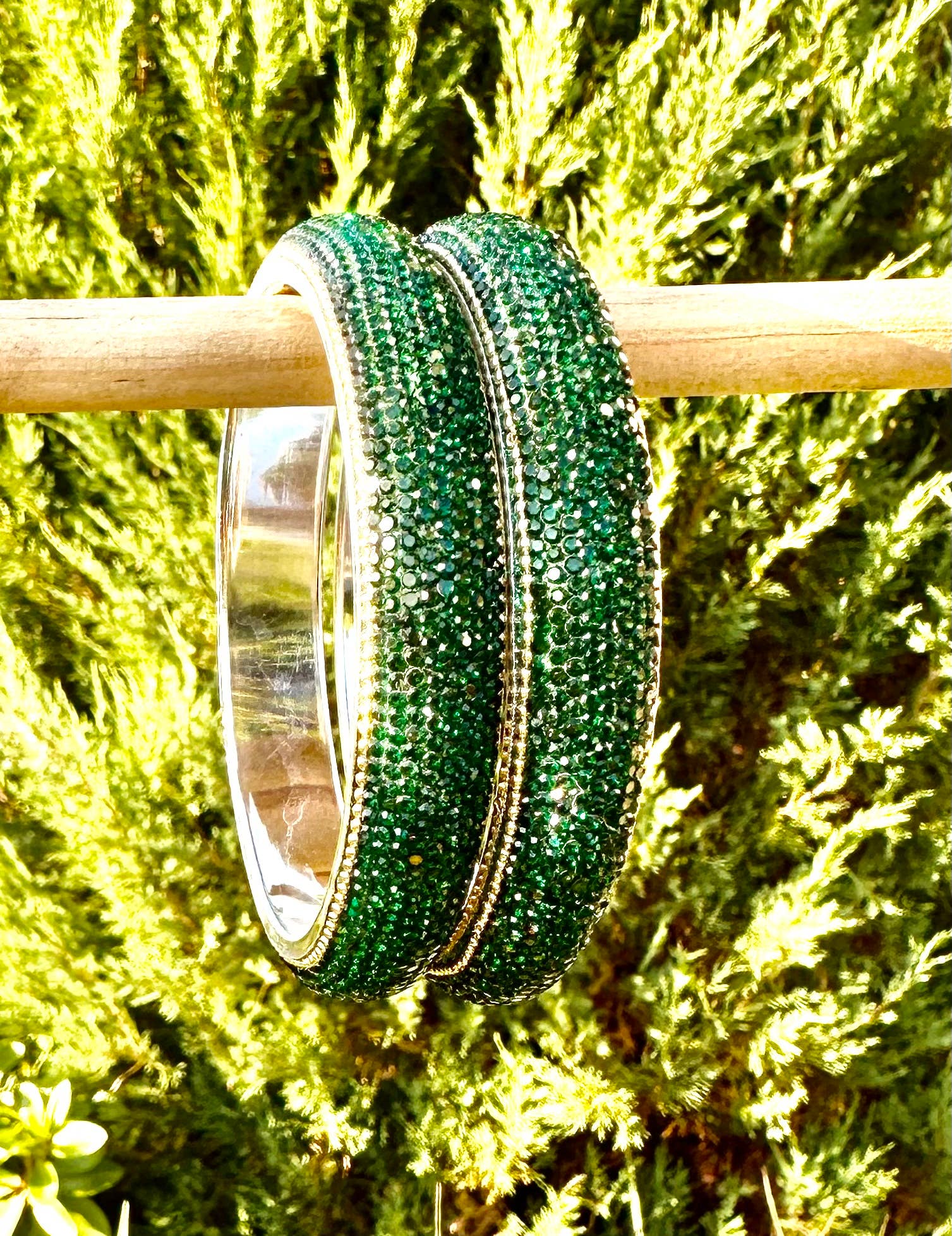 Celebration Blings - Wholesale Bangle Bracelet - Green Crystal Bangle Bracelets1