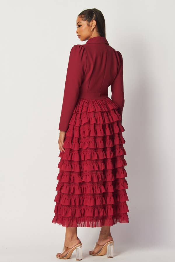 J2 FASHION - Wholesale Dress - Women's - Ruffled dress2