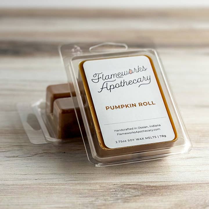 Fondants à la cire parfum Citrouille Roulée 78 g pour la vente par Flameworks Apothecary