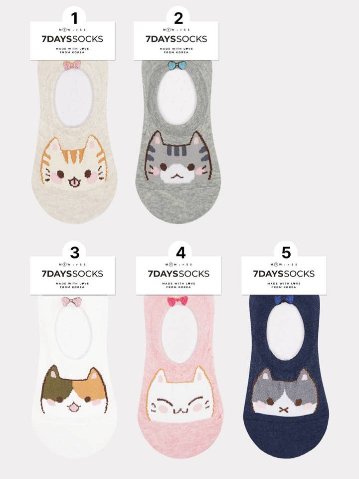 Damen No Show Tomboy Katzen Socken - Hergestellt in Korea für den Großhandel von 7DAYSSOCKS