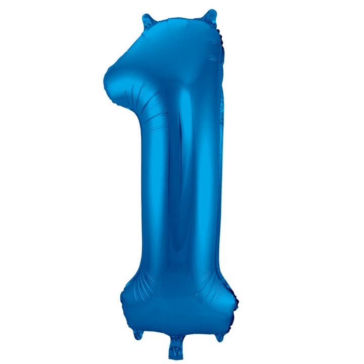 1 Shaped Number Foil Balloon Blue - 86cm for wholesale by Folat BV