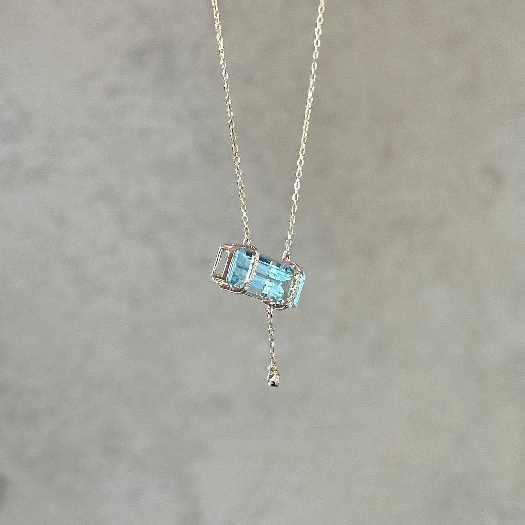 LanLivia - Wholesale Pendant/Charm Necklace - Sky Blue Ice Sugar Bar necklace2