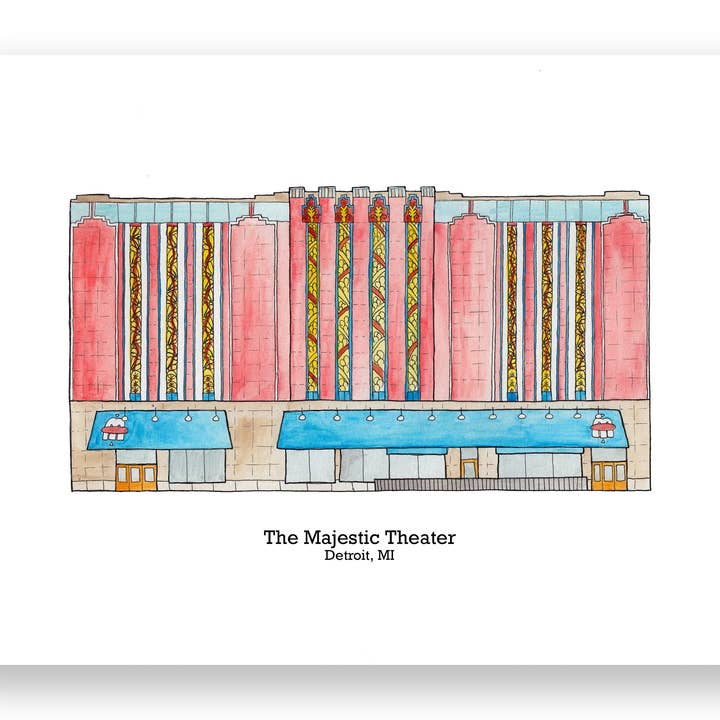 Majestic Theatre Druck für den Großhandel von Jodi Lynn's Emporium of Doodles