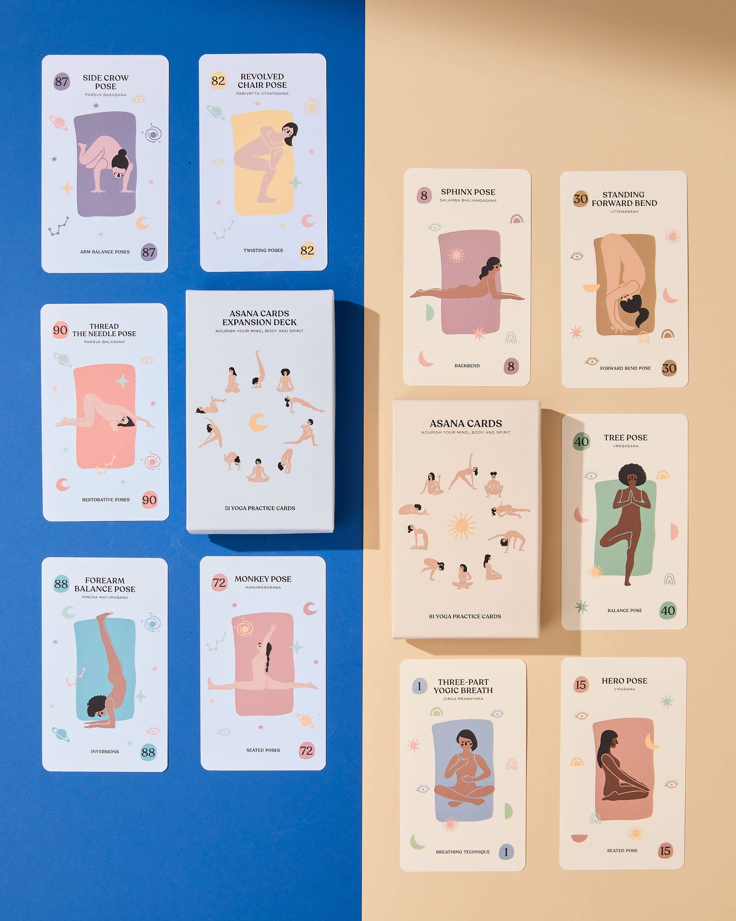 Asana Creatives - Vente Cartes de tarot - Pack de cartes Asana - Édition Sun & Moon Edition, Yoga1
