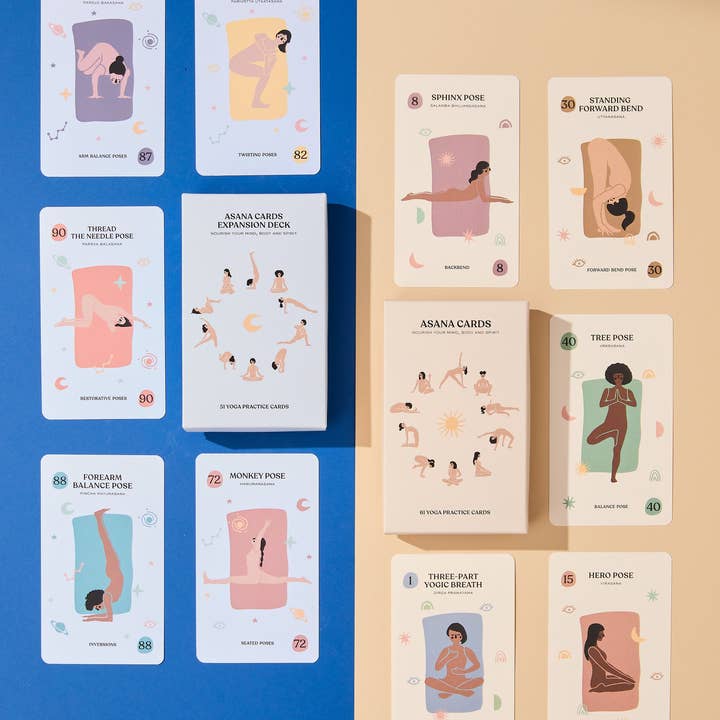 Asana Creatives - Vendita all'ingrosso Tarocchi - Pacchetto Asana Cards - Sun Edition e Moon Edition, Yoga1