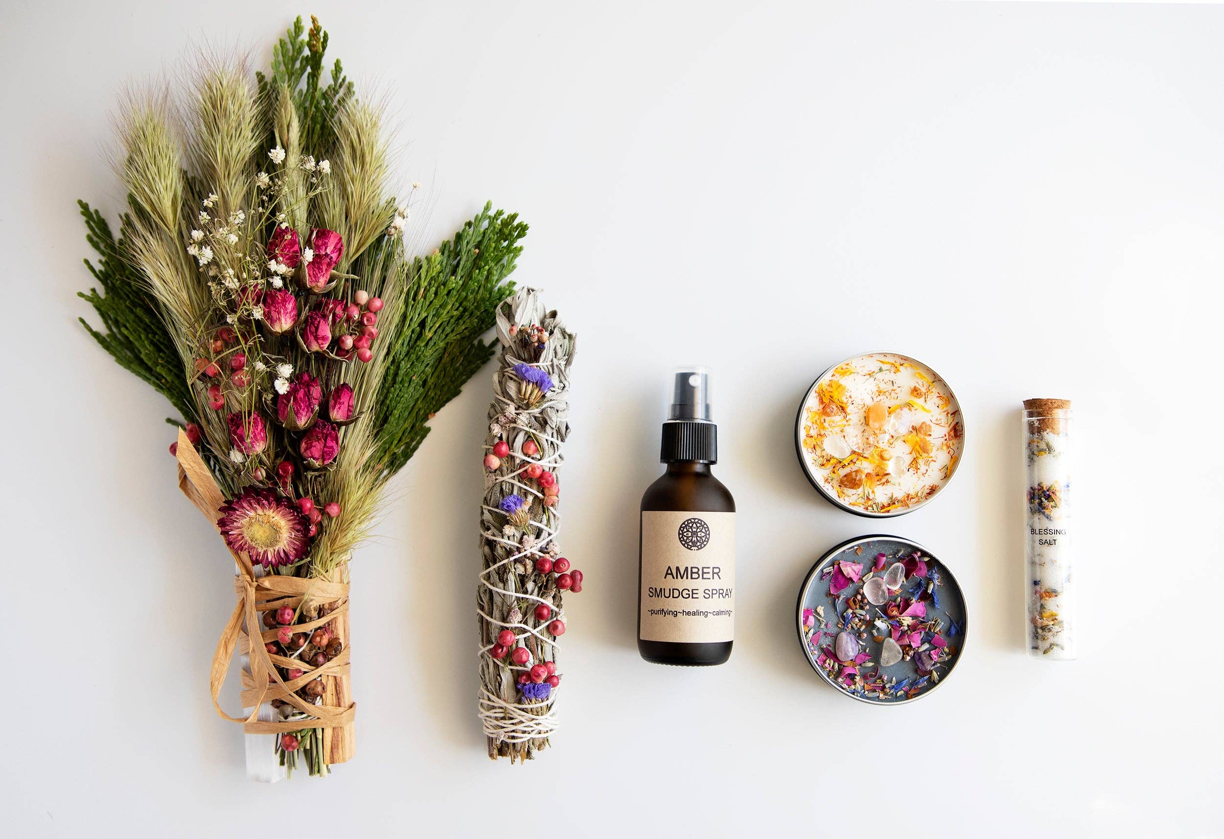 Pranava Spiritual Shop - Wholesale Meditation Supplies - House Cleansing Kit~Energy Cleansing Ritual Smudge Kit~9