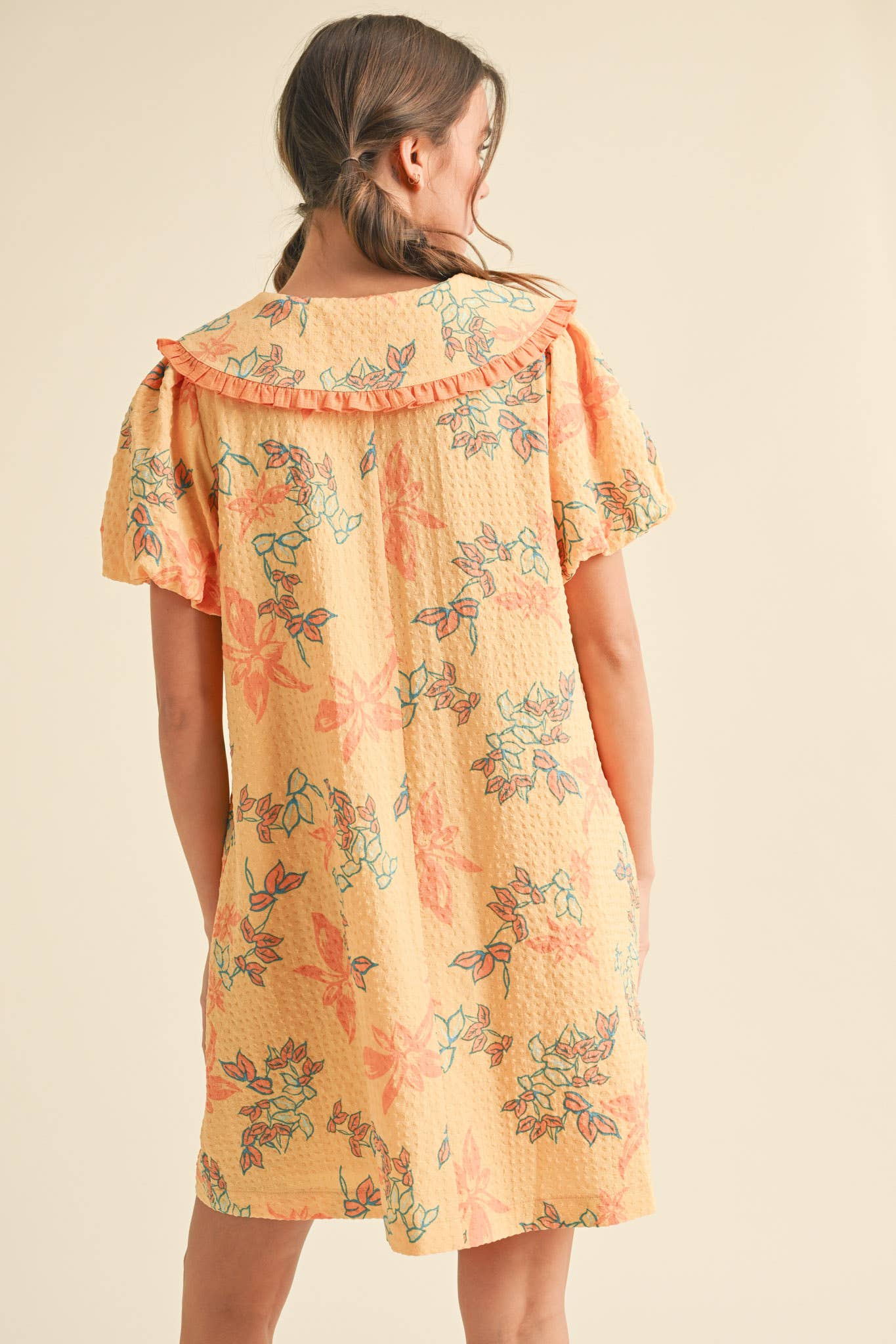 &MERCI - Wholesale Dress - Women's - DOLL COLLAR BUTTON DOWN FLORAL MINI DRESS MDR387918