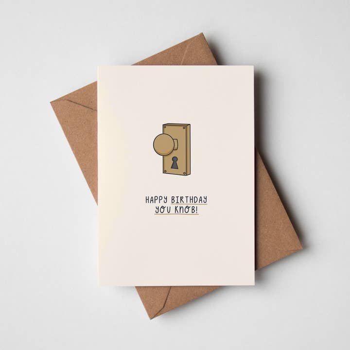 Happy Birthday You Knob Card - Funny Birthday Card for wholesale by Shake The Label