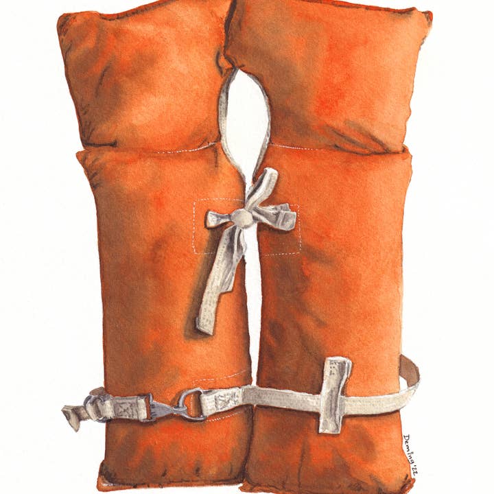 Lake Life: Life Vest for wholesale by Drew Deming Watercolors