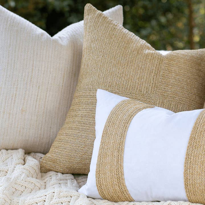 BHD HOME - Wholesale Chair cushion - Raffia Squares Natural Lounge Cushion 55 x 55cm8