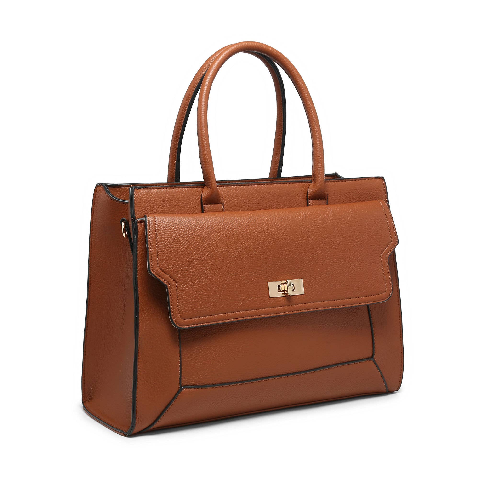 Papaya Fashion Ltd - Wholesale Tote Bag - Women's - B23031-Twist Lock Pocket Top Zipped Tote Handbag6