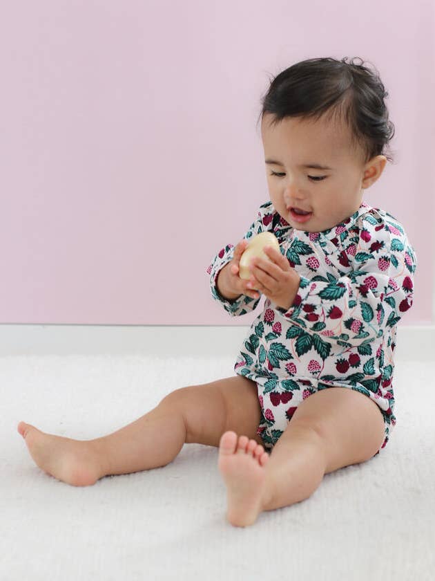 Burrow & Be Australia - Wholesale Bodysuit (non-footed) – Baby - SS25 Berry Nice Ayla Romper0
