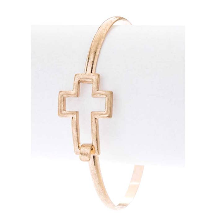 Cutout Cross Skinny Bangle for wholesale by LA Jewelry Plaza