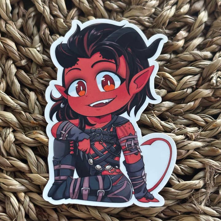 Nordic Book Adventure - Vente Autocollants pour téléphone et ordinateur portable - Karlach - Baldurs Gate 3 - Autocollant