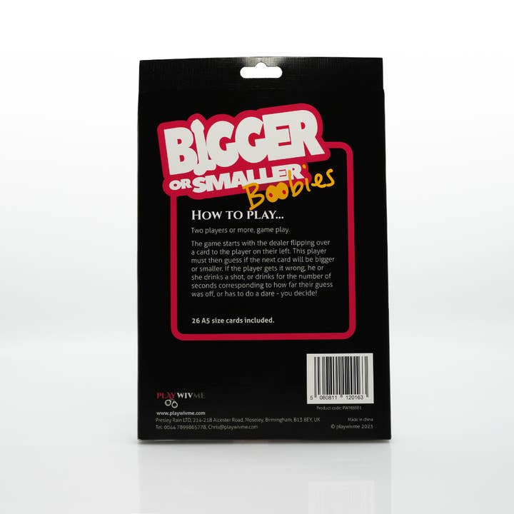 Creative Conceptions LLC - Wholesale Card Game - Play Wiv Me - Bigger or Smaller Boobies Card Game