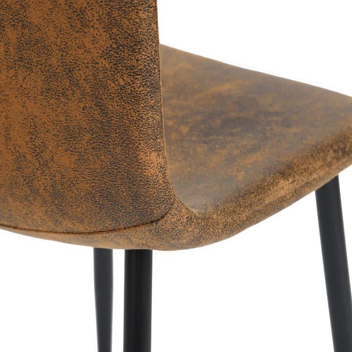 Urban Meuble - Wholesale Chair - Set of 4 vintage brown suede dining chairs with black legs SCARGILL SUEDE NL 4PCS10