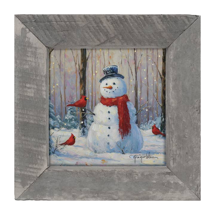 ginger blue - Wholesale Christmas Wall Art - Snowman with Cardinals5