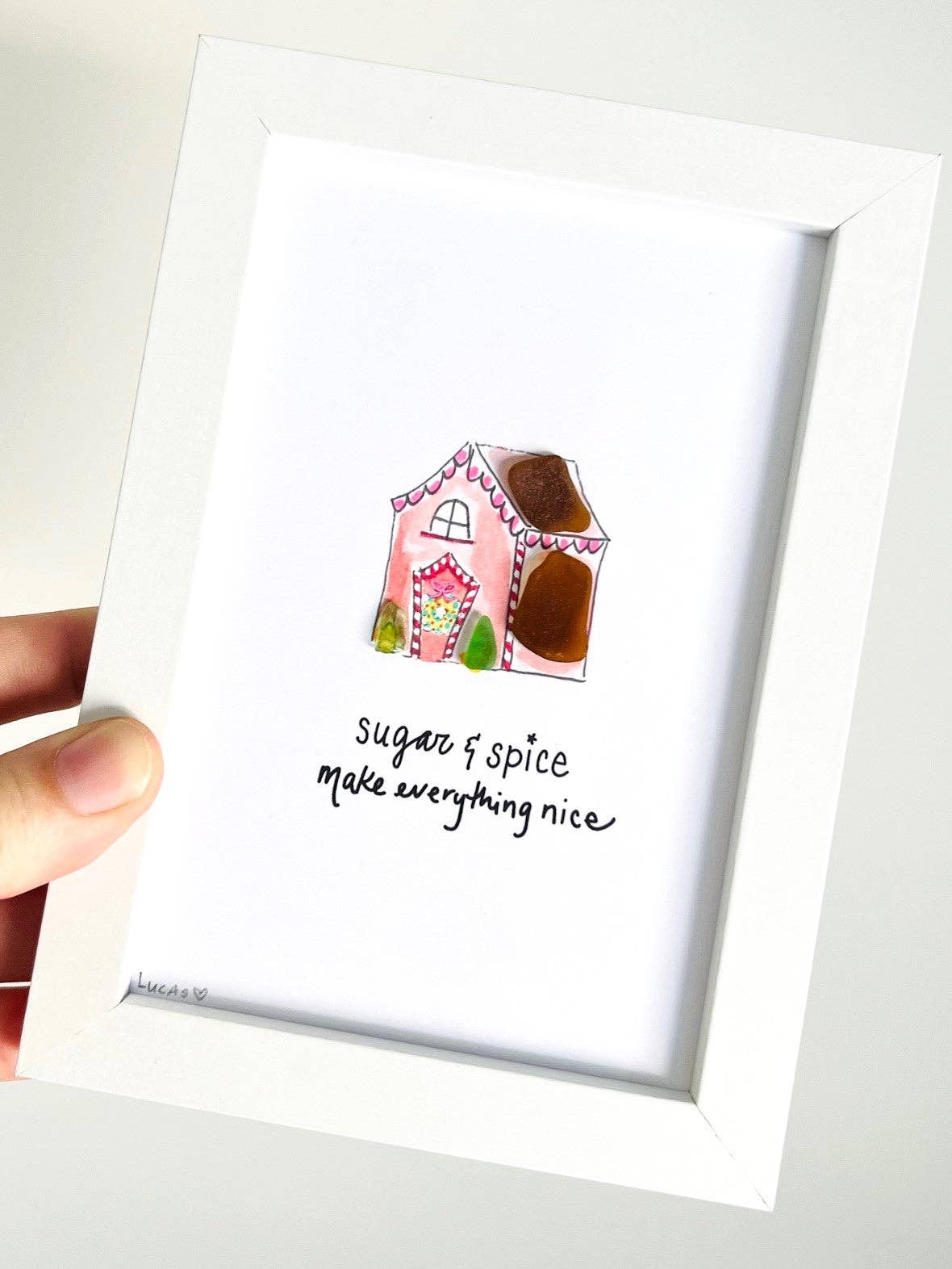 Sook & Hook - Wholesale Art Print - Gingerbread House Sea Glass Art1
