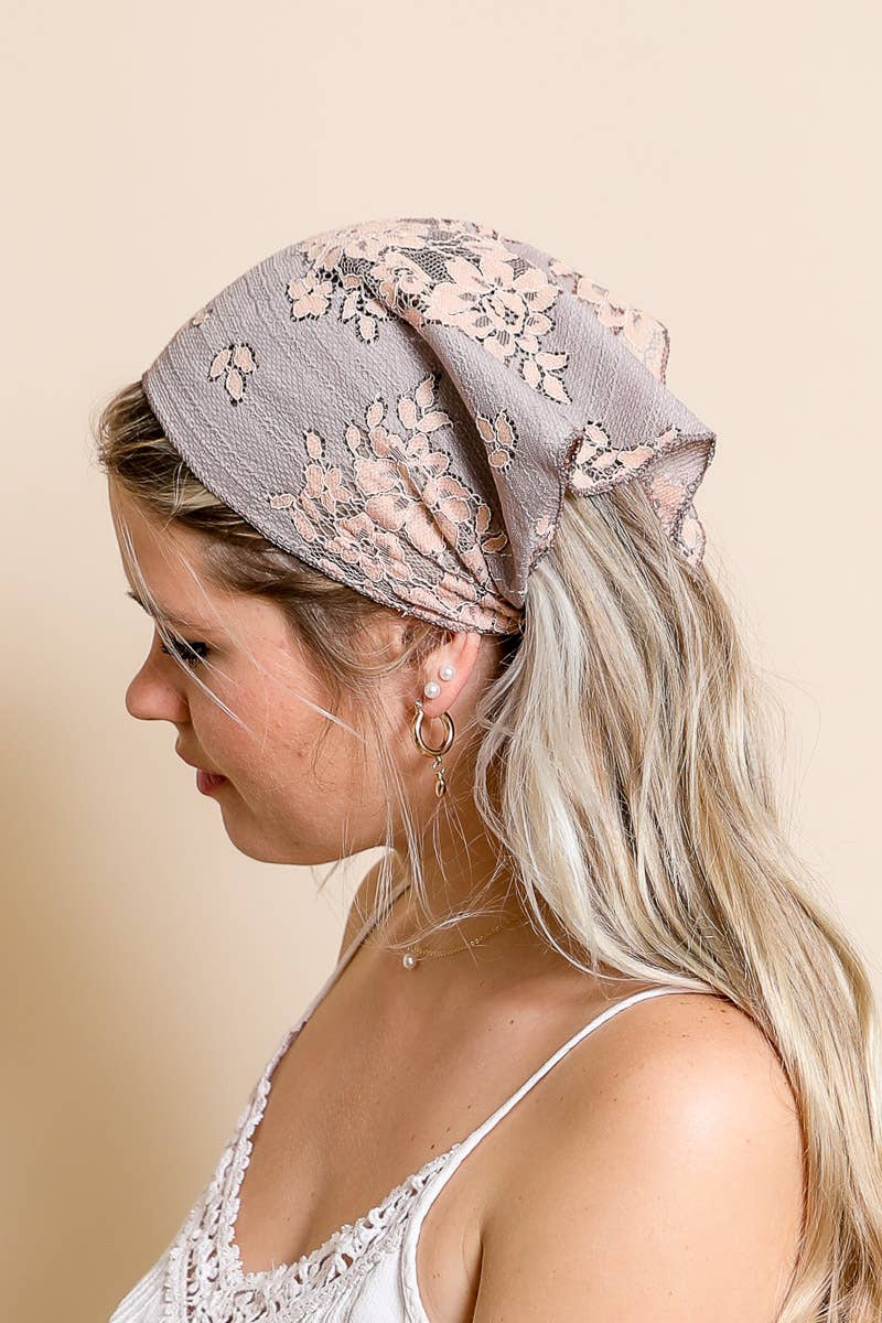 Leto Accessories - Wholesale Head Scarf - Women's - Chic Boho Lace Headscarf with Vintage Floral Patterns 💐5