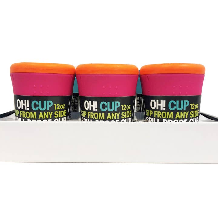 Assorted Colors Oh! No Spill Cup PDQ for wholesale on Faire10