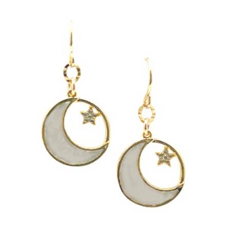 Madreperla: orecchini a forma di luna e stella per la vendita all'ingrosso da parte di Athena Designs