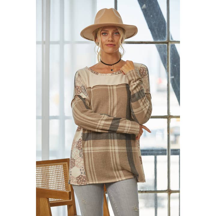 Pull en patchwork à carreaux pour la vente par salt & bit