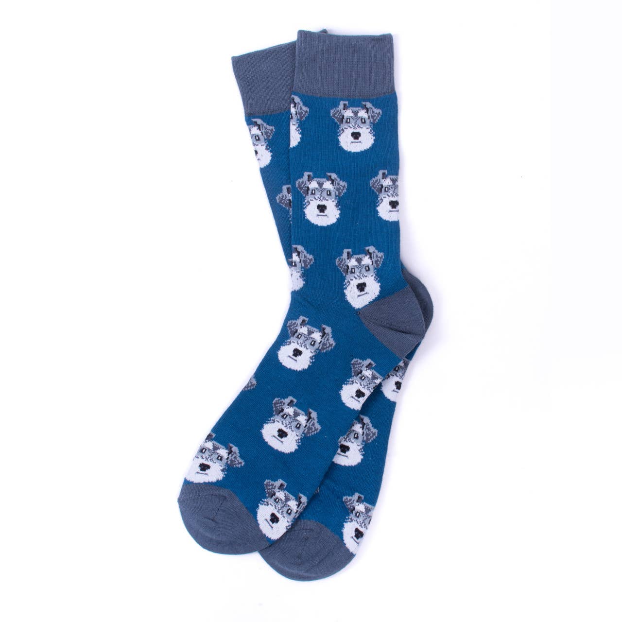 Selini New York - Wholesale Socks - Men's - Men's Grey Schnauzers Novelty Socks-NVS19642-BL1