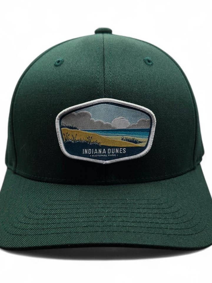 Gorra ajustada del Parque Nacional Indiana Dunes | Gorra de recuerdo para senderismo para venta al por mayor de Moove Headwear