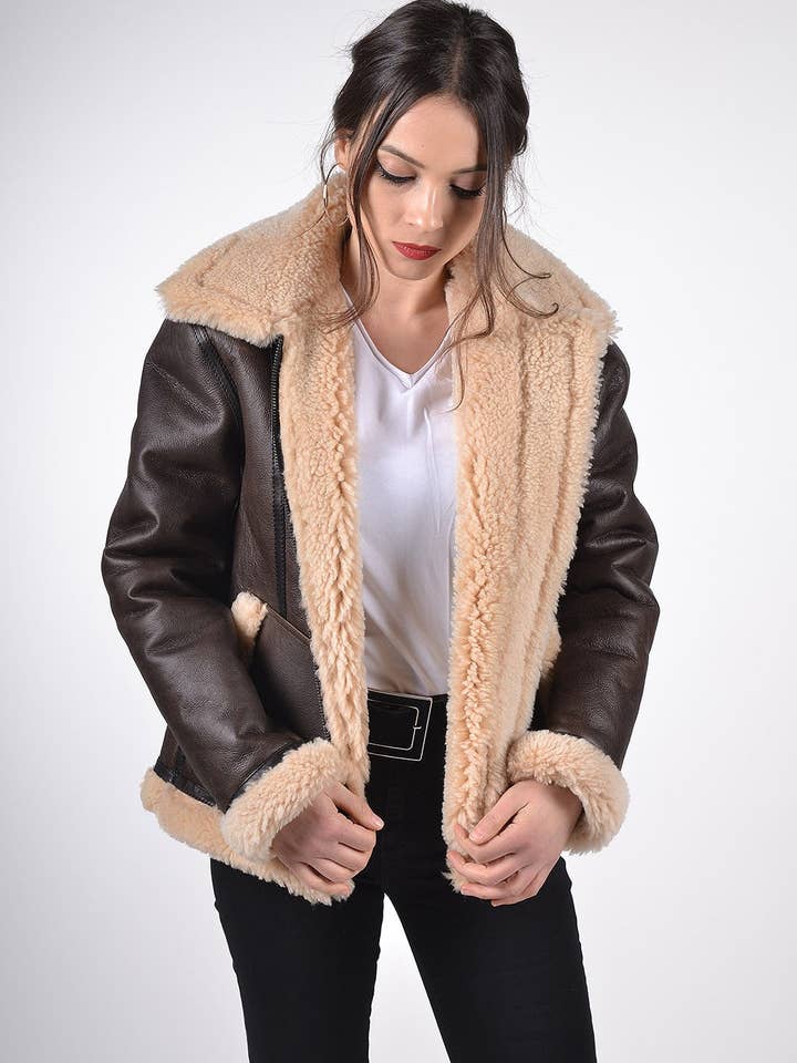 Äkta Shearling Jacka för kvinnor för wholesale av Leather Republic Ltd