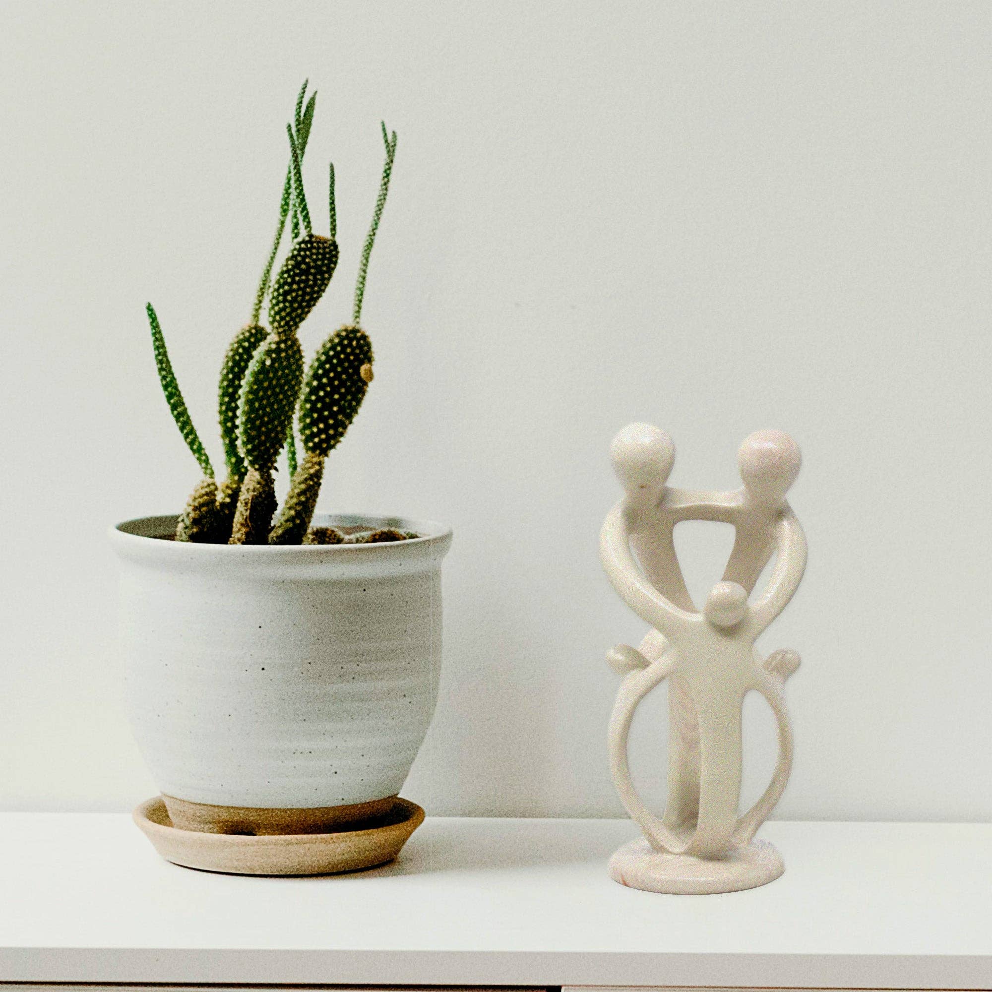 Global Crafts - Wholesale Sculpture - Single Soapstone Family Sculptures - 10-inch - Natural Stone6