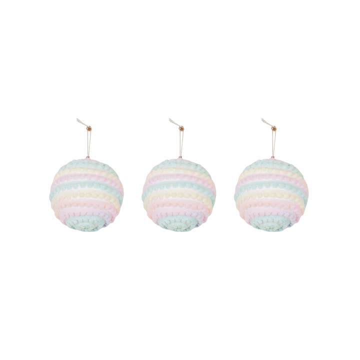 Housevitamin bv - Wholesale Ornament Set - Xmas Hangers- Xmas Balls- Foam- Unicorn Colours-S3- 8cm