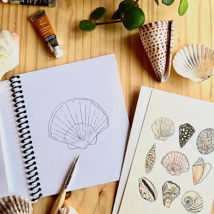 Shell Postcard Watercolor Sketchbook and other Purchase Wholesale paint with water books. Free Returns & Net 60 Terms on Faire trending on Faire.