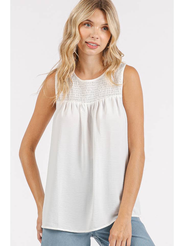 mittoshop - Wholesale Blouse - Women's - AIRFLOW SMOCKED YOKE SLEEVELESS BLOUSE9