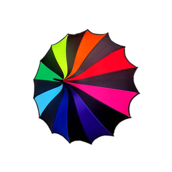 vampirefreaks - Vendita all'ingrosso Ombrello - Donna - Ombrello a pagoda con bordo a ali di pipistrello « Gothic Rainbow »6