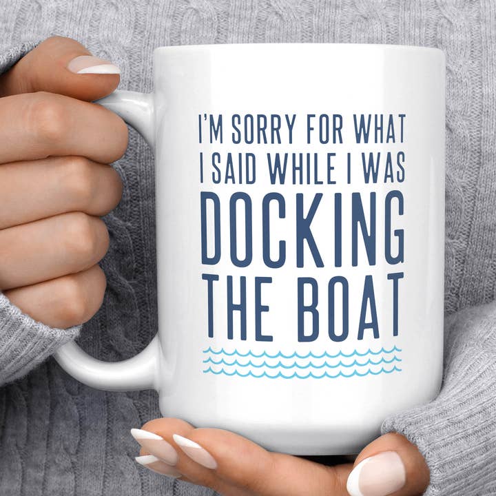 Funny Boating Mug 15oz Lake Mug for wholesale by Melody Press Co.