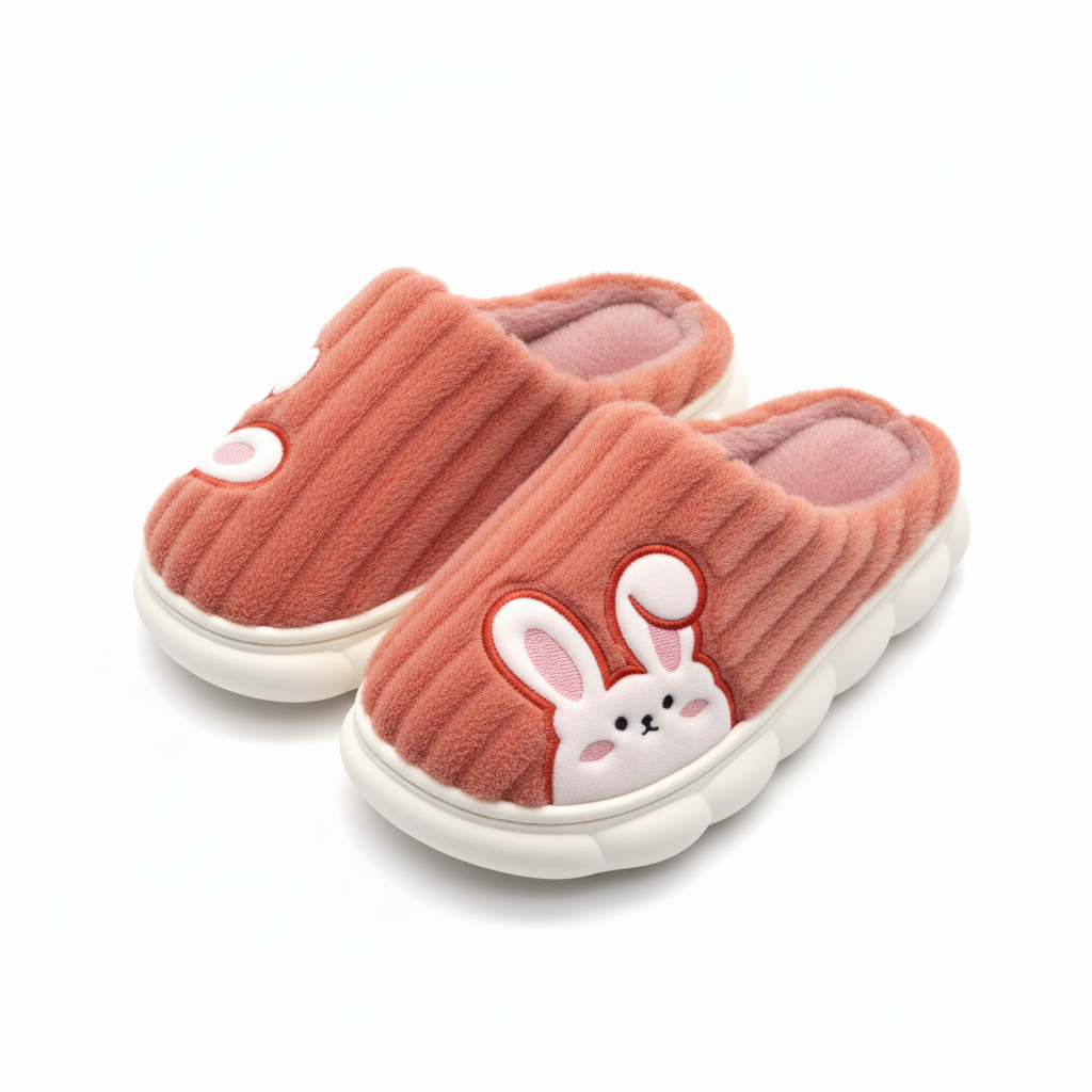 FLUFFERY - Wholesale Slippers - Kids - Adorable Bunny Plush Slippers for Kids (12-Pair Pack)5