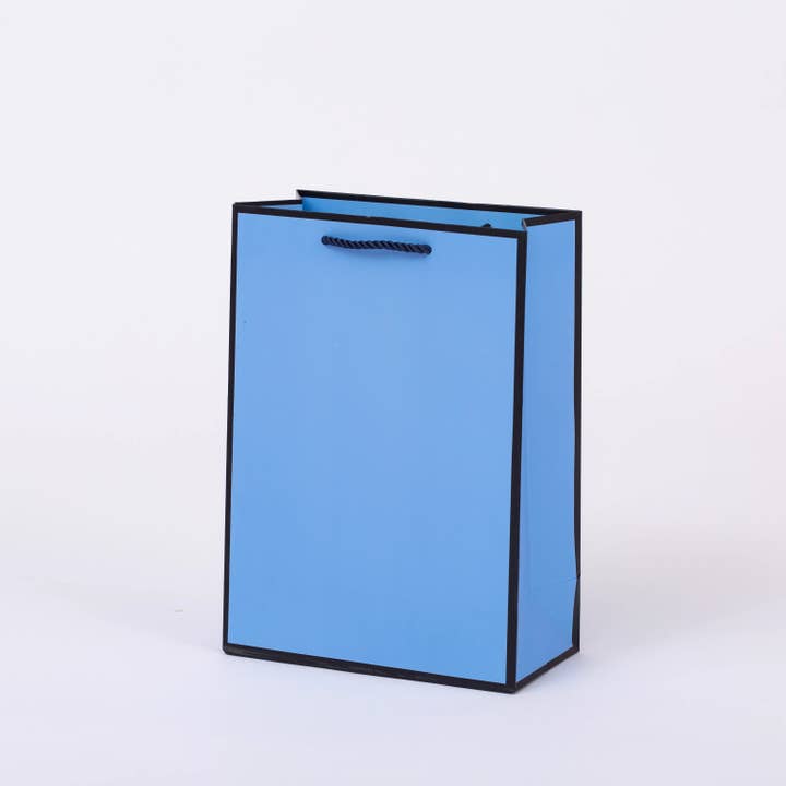ByHome - Wholesale Gift Bag - Blue with Black Border Paper Gift Bag w/ free tissue