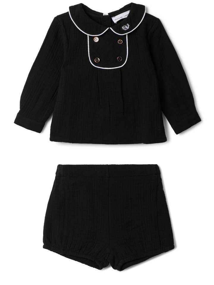 Hush.Shop - Wholesale Top & Short Set - Baby - Crest Embroidered Set