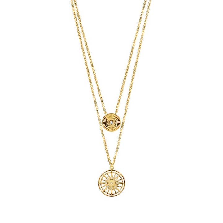 COLAR DUPLO ESTRELA MÃE EM PRATA DOURADA por atacado de Eugénio Campos Jewels