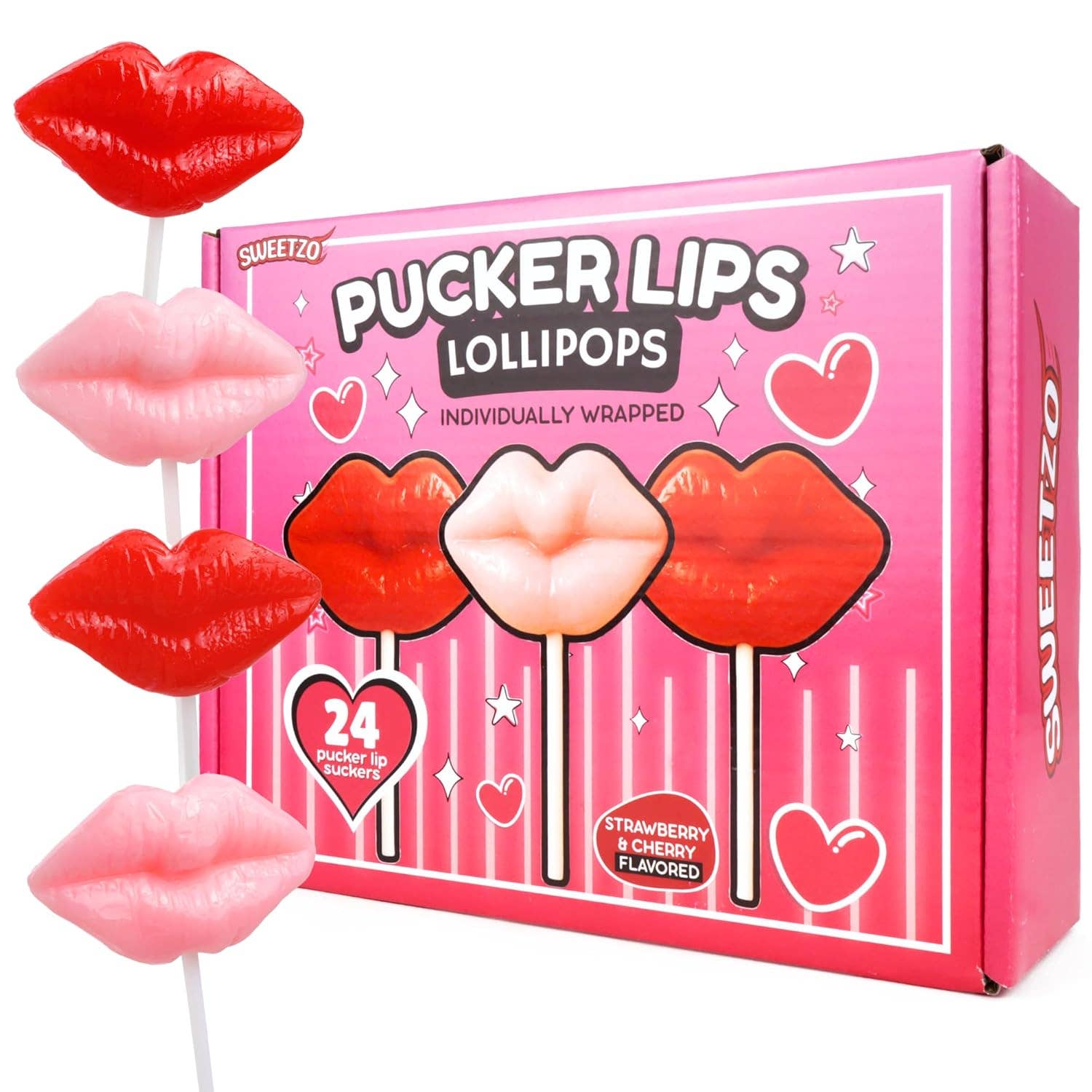 Needzo Inc - Wholesale Lollipop - Pucker Lips Lollipops, Individually Wrapped Suckers, 24 Ct7