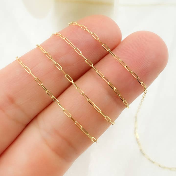 Jewels & Chains - Wholesale Link & Chain Necklace - 027FVBFVT5byft. 14k Solid Gold Diamond Cut Paper Clip Chain