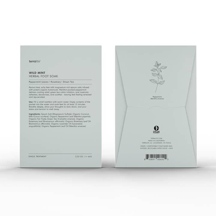 Wild Mint Herbal Foot Soak (Single Treatment) for wholesale by Terralite