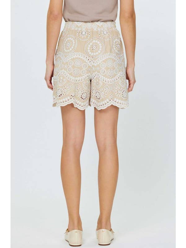 Natural Cotton Eyelet Short for wholesale on Faire2