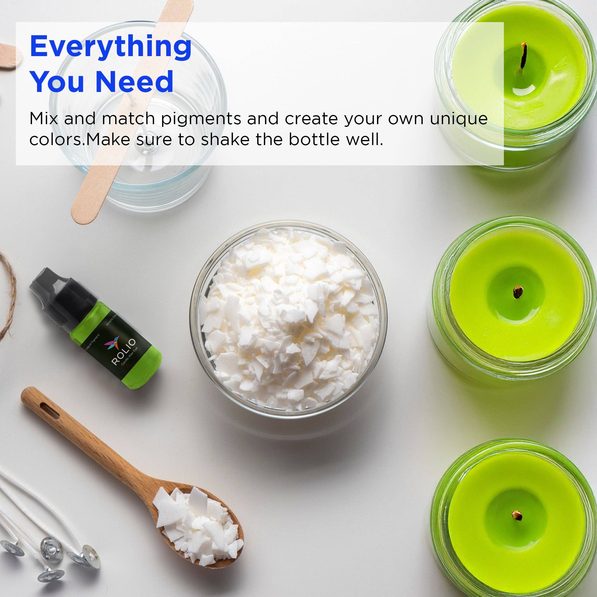 Rolio Pigments - Vente Pigments - Colorant liquide pour bougies - 18 couleurs solides - 0,33 oz/10 ml chacune3