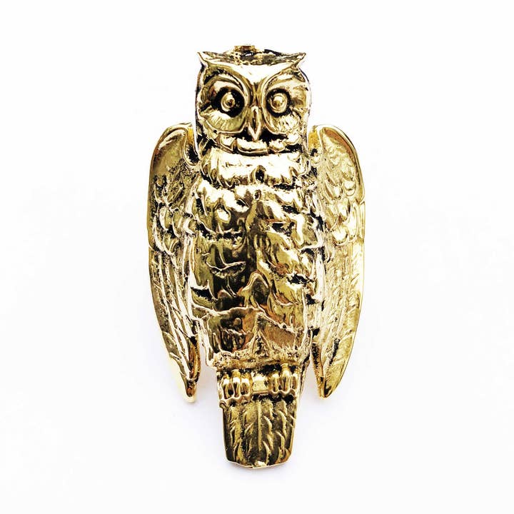 Bague Owl Dorée Or fin inoxydable - gift pour la vente par Lotta Djossou Paris