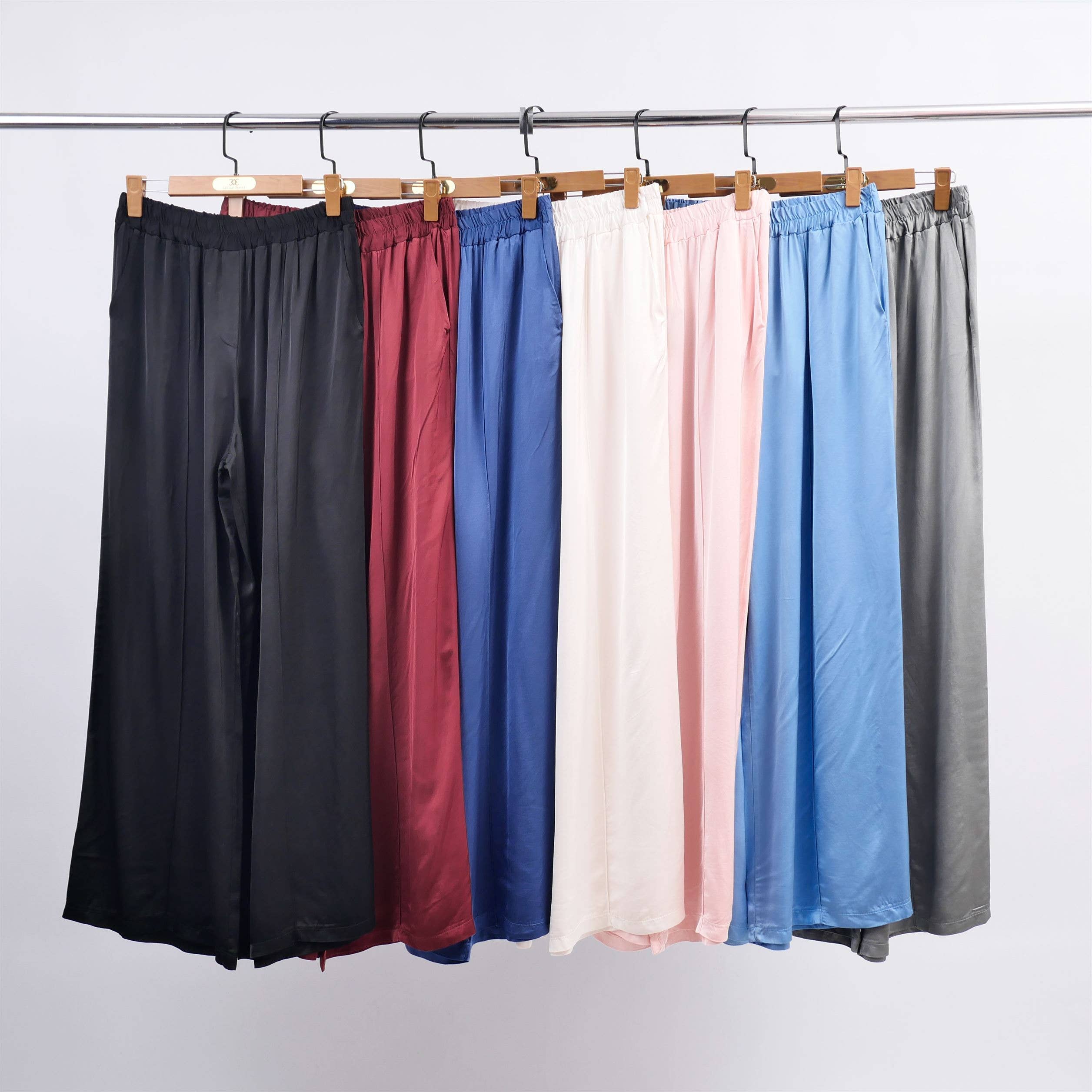 Cecile Wang - Wholesale Pants - Women's - Wide pants in satin viscose KD6706VS11