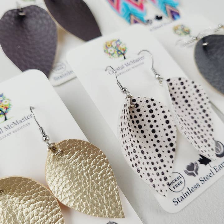 10 Statement Earrings - Vegan/Eco-conscious Collection for wholesale by Crystal McMaster Jewellery Designer